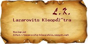 Lazarovits Kleopátra névjegykártya